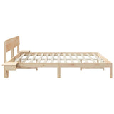 Bed Frame with Headboard Brown 180 x 200 cm Solid Pine Wood 873436