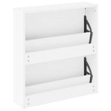 Shoe Cabinet 2-Layer Mirror White 63x17x67 cm 243046