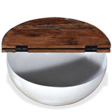 Coffee Table Solid Reclaimed Wood White Bowl Shape 245258