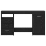 Desk with Door 2 pcs Black Oak 140 x 50 x 76 cm Engineered Wood 3332543