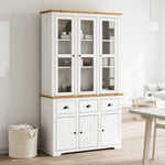 Highborad "BODO" White and Brown 115.5x43x200.5cm Solid Wood Pine 3206452