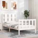 Bed Frame without Mattress White 90x200 cm Solid Wood Pine 3192217