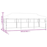 Folding Pop-up Party Tent with 5 Sidewalls 3x9 m White 48873