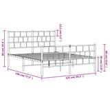 Metal Bed Frame without Mattress with Footboard White 120x190cm 355723