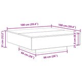 Coffee Table Black Oak 100 x 100 x 31 cm Engineered Wood 863008