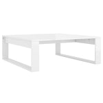 ZNTS Coffee Table High Gloss White 100x100x35 cm Engineered Wood 808636