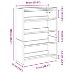 ZNTS Shoe Rack White 60x25x81 cm Engineered Wood 859878