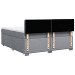 ZNTS Box Spring Bed with Mattress Light Grey 180x200 cm Fabric 3285974