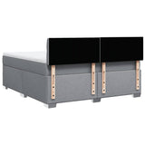 ZNTS Box Spring Bed with Mattress Light Grey 180x200 cm Fabric 3285974