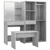 Dressing Table Set with LED Grey Sonoma Engineered Wood 3114105