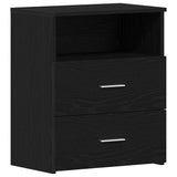 Nightstand with Drawer Black Oak 50 x 32 x 60cm Engineered Wood 862051