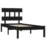 Bed Frame without Mattress Black 100x200 cm Solid Wood 3104732