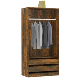 ZNTS Wardrobe Smoked Oak 100x50x200 cm Engineered Wood 815345