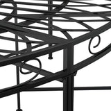 Tree Bench Black Steel Large Durable Tree Bench Round 318821