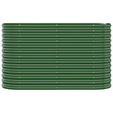 Garden Raised Bed Galvanised Steel 114x40x68 cm Green 318888