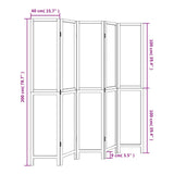 Room Divider 5 Panels Dark Brown Solid Wood Paulownia 358663