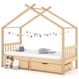 Kids Bed Frame with Drawers Solid Pine Wood 90x200 cm 322147