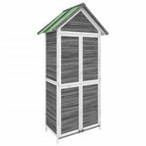 Garden Tool Shed Grey 89x52,5x175 cm Solid Wood Pine 172244