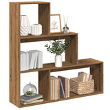 Room Divider Bookcase 3-Tier Artisan Oak 123x29x123 cm Engineered Wood 857993