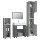 ZNTS 4 Piece Bathroom Furniture Set Grey Sonoma Engineered Wood 3154404