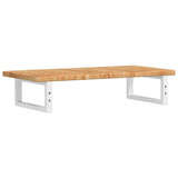 Basin Shelf Wall Mounted Steel and Solid Wood Oak 3302336
