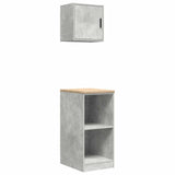 ZNTS Garage Cabinets 2 pcs Concrete Grey Engineered Wood 3328272