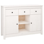 ZNTS Sideboard White 100x35x74,5 cm Solid Wood Pine 814550