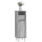 Bathroom Cabinet Grey Sonoma 30x30x100 cm Engineered Wood 831562