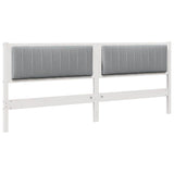 Upholstered Headboard White 200 cm Solid Pine Wood 879048