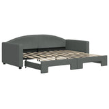 Daybed with Trundle without Mattress Dark Grey 90x190 cm Single 3197258