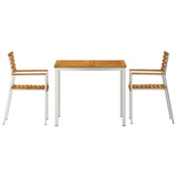 Garden Dining Set 3 pcs Solid Acacia Wood and Stainless Steel 3334773