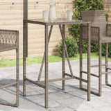 Outdoor Bar Table Grey 70x70x110 cm Poly Rattan 368695