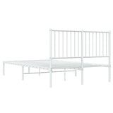 Metal Bed Frame without Mattress with Headboard White 120x200cm 350929