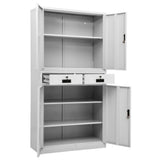 Office Cabinet Light Grey 90x40x180 cm Steel 336418