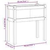 Garden Planter with Legs Wax Brown 70x31x70 cm Solid Wood Pine 837558