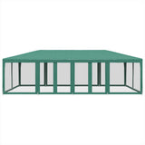 Party Tent with 12 Mesh Sidewalls Green 8x4 m HDPE 4010073