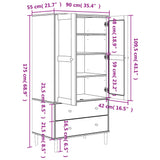 Wardrobe SENJA Rattan Look Black 90x55x175 cm Solid Wood Pine 358036
