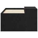 Kids'High Bed Frame with Desk Black Engineered Wood 3422668