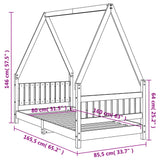 Kids Bed Frame 80x160 cm Solid Wood Pine 834504