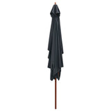 Garden Parasol with Wooden Pole 200x300 cm Anthracite 44513
