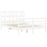 Bed Frame without Mattress White 120x200 cm Solid Wood 3194827