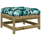 Garden Footstool with Cushion Impregnated Wood Pine 825561