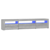 TV Cabinet with LED Lights Grey Sonoma 195x35x40 cm 3152744