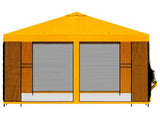 Garden Gazebo with Sidewalls 3 x 3 m Yellow Polyester and Steel 900368