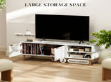 Marble Effect TV Unit, TV Stand Cabinet for up to 70" TVs, Modern TV Cabinet with Shelves and T3398P344666