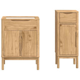 Bathroom Furniture Set FLORO 2 pcs Wax Brown Solid Pine Wood 3385879