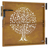 Garden Gate 85x100 cm Corten Steel Tree Design 153209