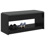 Hall Bench with Cushion with Shelf Black Oak 103 x 38 x 45 cm 891585