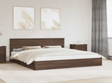 Storage Bed with Drawer Brown Oak 200 x 200 cm Engineered Wood 3408430