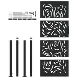 Garden Gate Black 100x200 cm Steel Flame Design 4100993